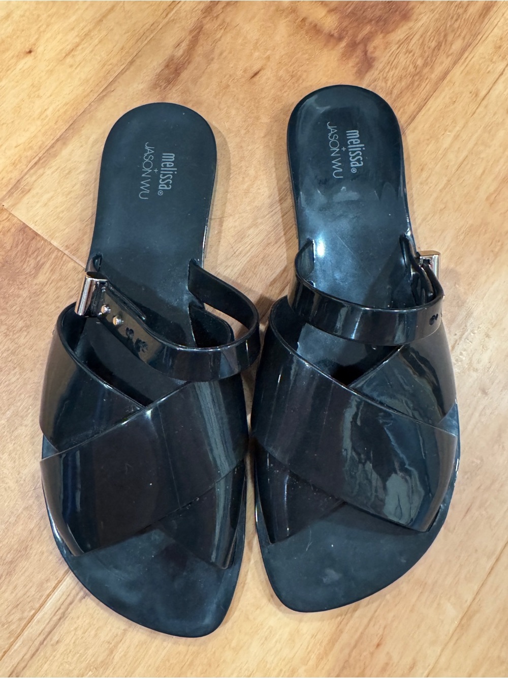 MELISSA X JASON WU Diane Slide Jelly Sandal Slip On SZ 8 Black